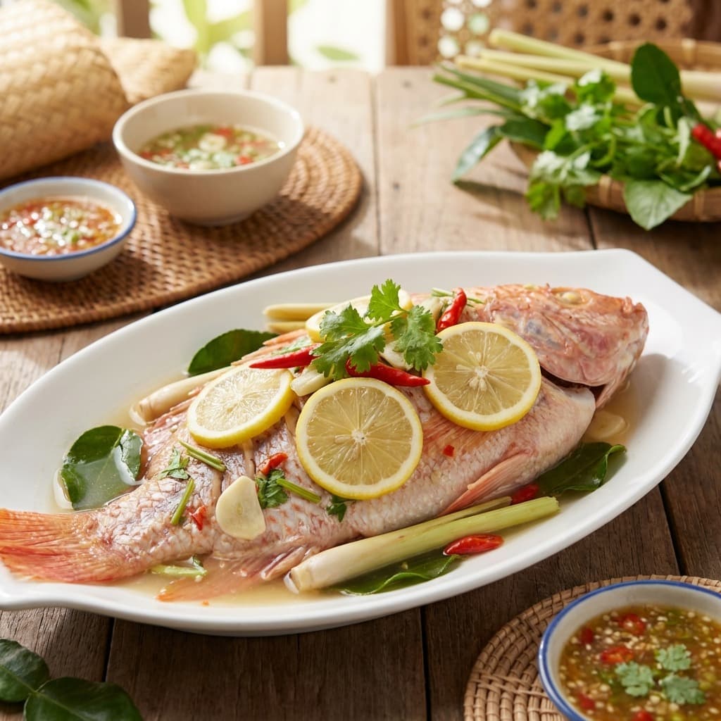 Cá diêu hồng hấp chanh